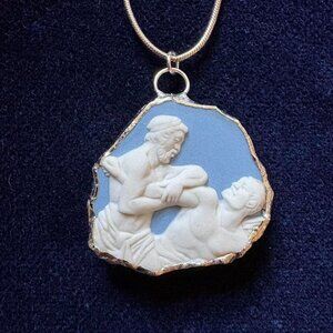 Greek pendant, repurposed Wedgewood